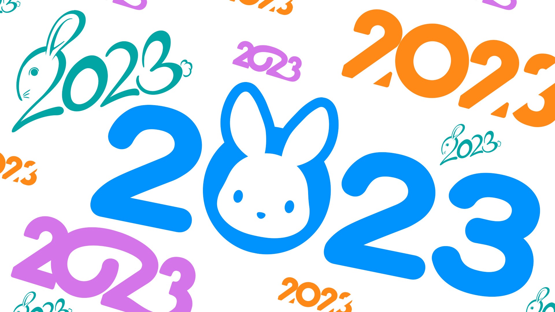 You are currently viewing Трафареты на Новый год 2023 для вырезания на окно: кролики и цифры. Часть 1