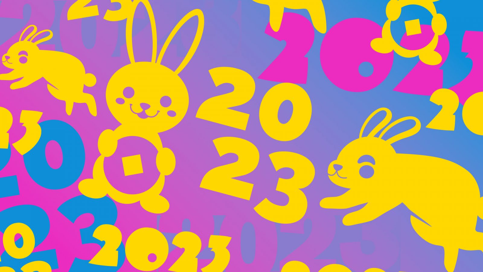 Трафареты с кроликом на Новый год 2023 для вырезания