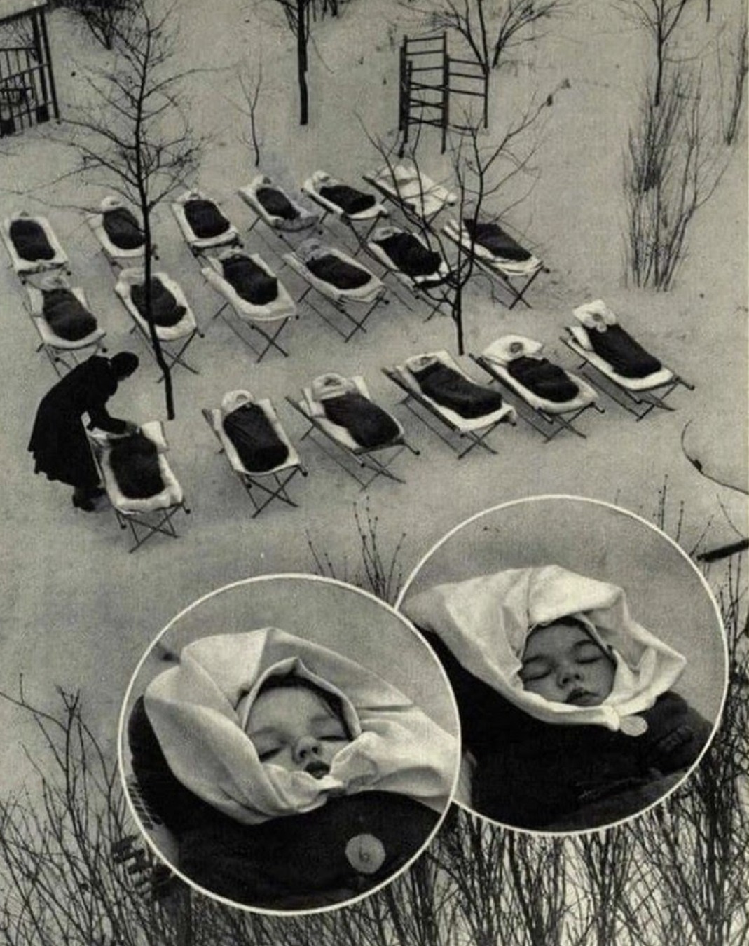 Дети СССР спят на свежем воздухе
