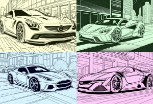 Раскраски современных спортивных автомобилей