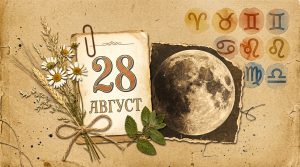 Иллюстрация в стиле скрап-букинг для гороскопа на 28 августа