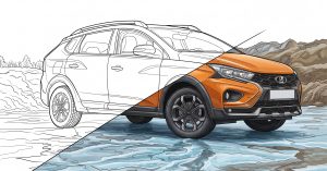 Раскраска Lada Iskra: скачай и распечатай бесплатно