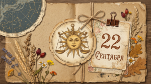 Иллюстрация в стиле скрап-букинга для гороскопа на 22 сентября