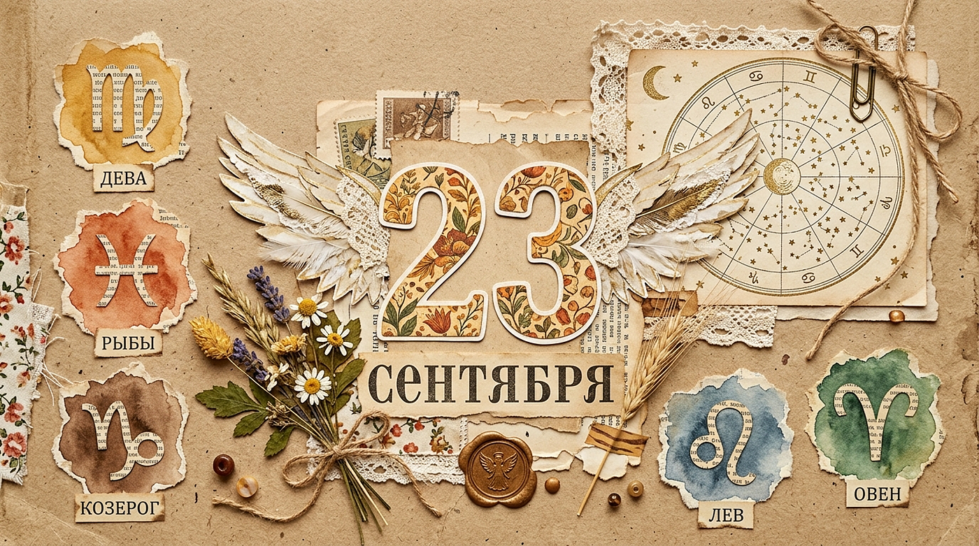 Иллюстрация в стиле скрап-букинга для статьи о дне ангельского числа 923