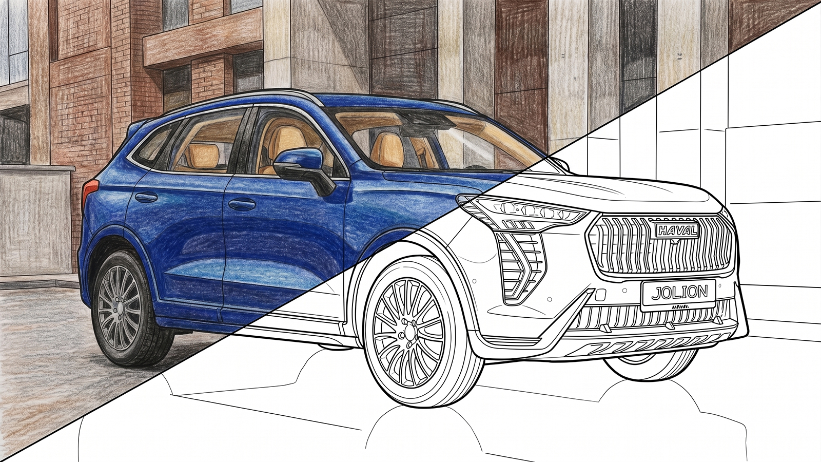 Раскраска Haval Jolion: скачай и распечатай бесплатно