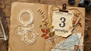 Иллюстрация в стиле скрап-букинга для гороскопа на 3 октября